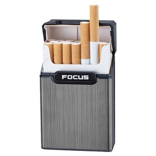 20支装烟盒套男便携创意粗烟软硬包防潮防压个性定制金属香烟盒子