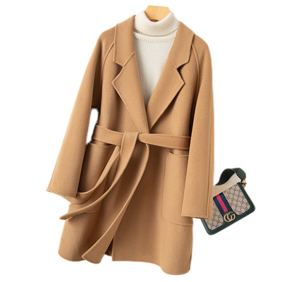 双面羊绒大衣羊毛呢中长款宽松版