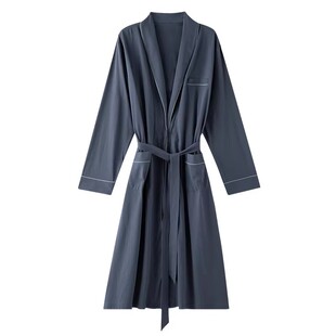 纯棉睡袍男款四季通用2026春夏情侣女式浴衣浴袍男士晨袍战袍一体