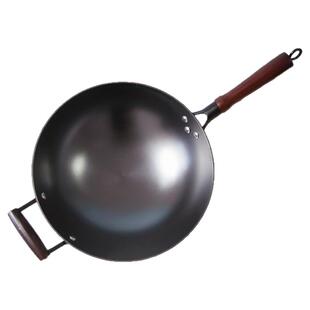 福满铁锅郏县铸铁锅家用生铁锅铸铁锅无涂层不易粘锅圆底炒菜锅