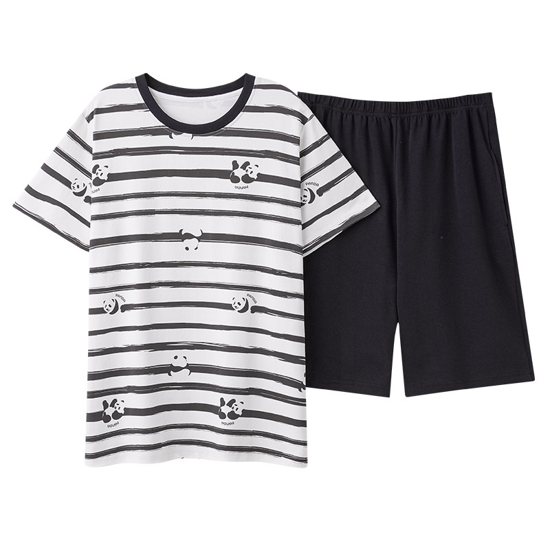 男士夏季短袖家居服加肥加大码款