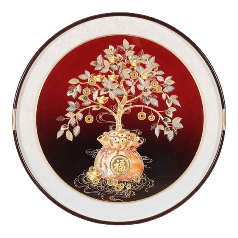 新中式手工铜雕发财树装饰画