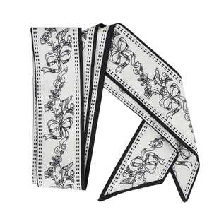 经典老钱风~ 耳朵仔子同款腰果花丝巾系脖高级感慵懒风小长条围巾