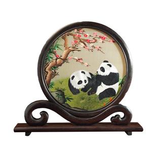 苏绣成品刺绣屏风摆件双面绣手工刺绣工艺品中国风礼品送老外礼物