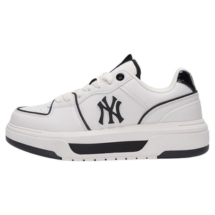 MLB鞋子黑白撞色板鞋男女鞋2025冬季新款厚底运动鞋情侣鞋休闲鞋