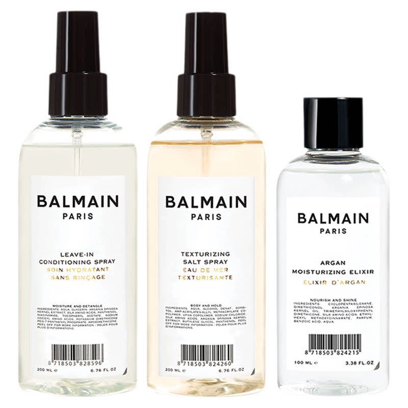 BalmainHair巴尔曼造型三部曲海盐造型润发喷雾阿甘精油