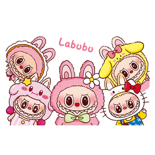 labubu厨房防油贴纸静电墙贴防油烟灶台耐高温防火墙面拉布布贴膜