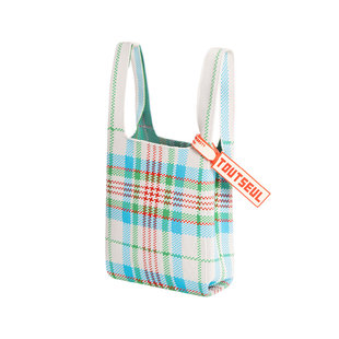 TOUTSEUL读设美拉德包格子包棕色手提包针织包编织包手拎包通勤女