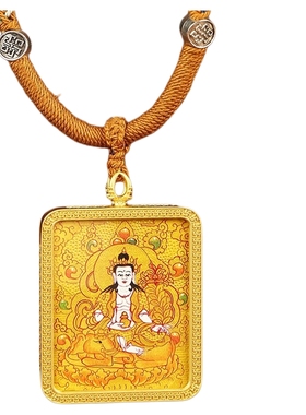手绘唐卡本命佛守护神吊坠