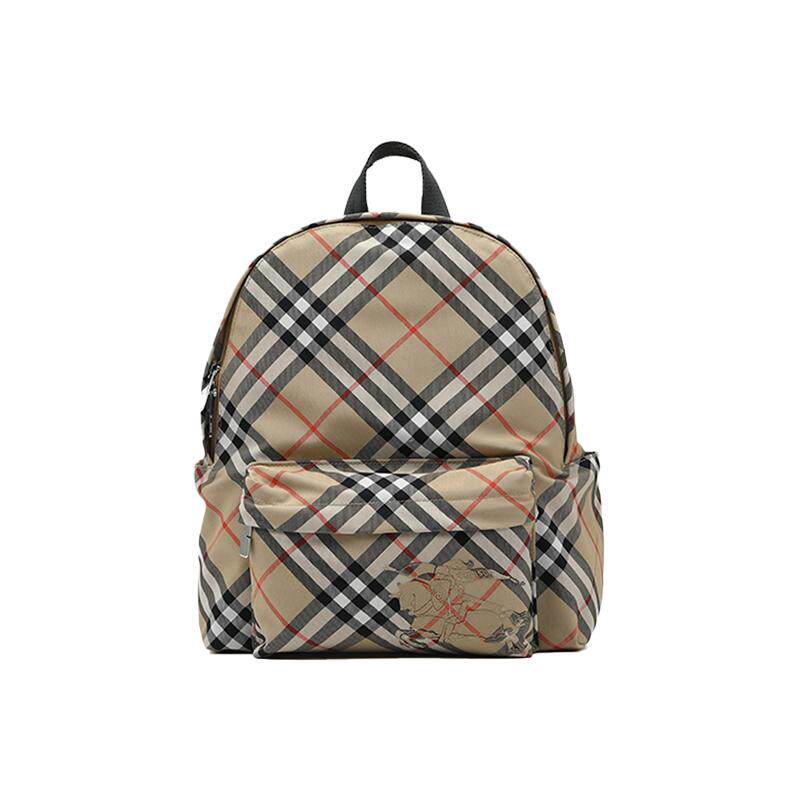【自营】BURBERRY/博柏利男女通用贴花马术骑士格纹大容量双肩包