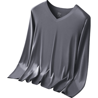 莫代尔100S高支无痕保暖上衣男