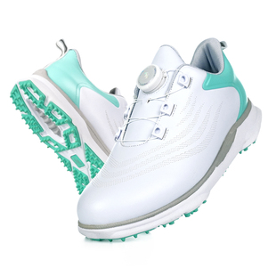 高尔夫儿童球鞋男女童旋钮鞋带快速系鞋带防滑防水运动青少年鞋子