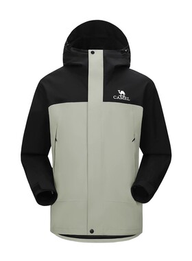 骆驼2026秋冬新款北风冲锋衣男单层防风防水拼色户外旅游登山服