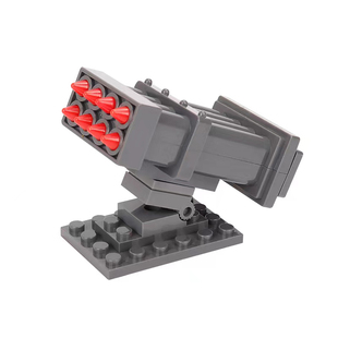 军事人仔积木枪重型武器装备第三方可发射火箭炮模型儿童拼装玩具