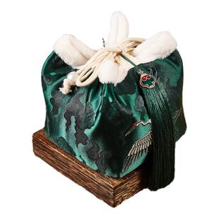 锦贵人汤婆子布套【丹羽】宫廷风国风古风锦缎柔软茶杯套刺绣布袋