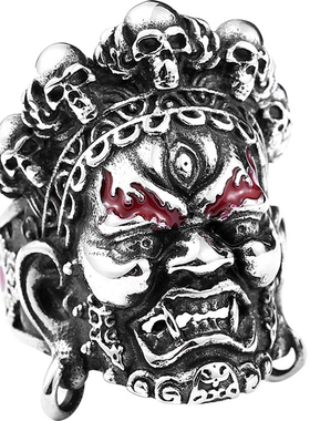 大黑天财神钛钢日韩风男士戒指