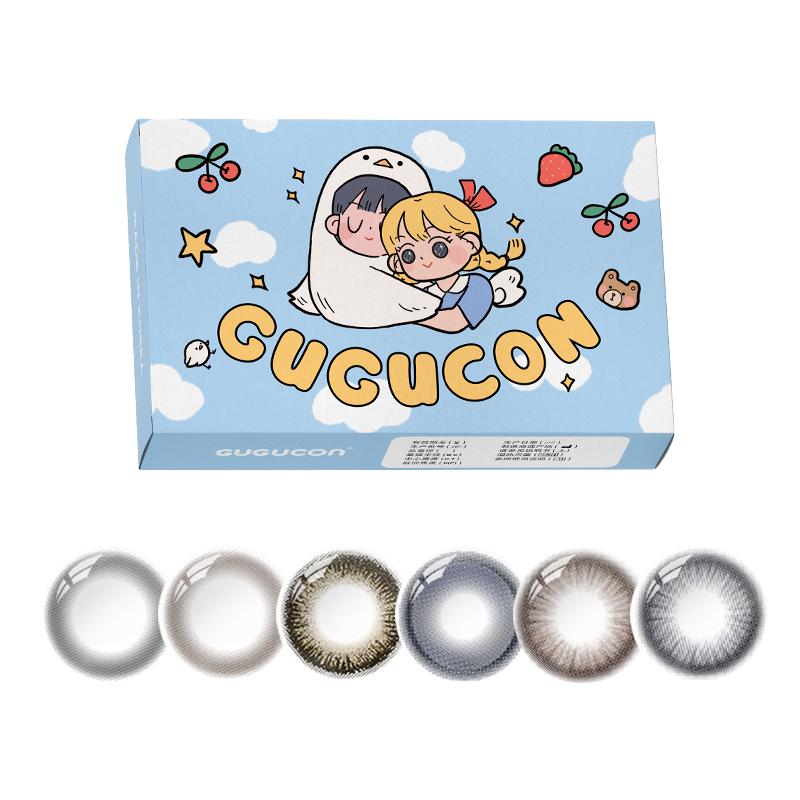 GUGUCON半年拋美瞳咕咕黑可可糖無關(guān)雪夜球球黑2片熱賣花色合集
