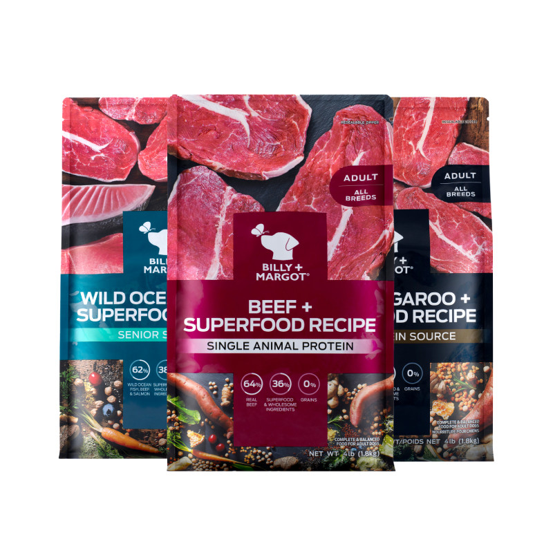 【官旗正品】比利玛格狗粮红肉鱼肉袋鼠肉中大型成年老年犬进口