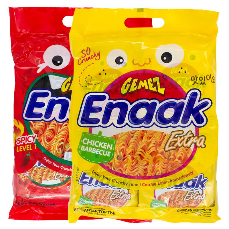 印尼进口GEMEZ小鸡面网红干脆面零食烧烤味香辣火鸡干吃面大袋装