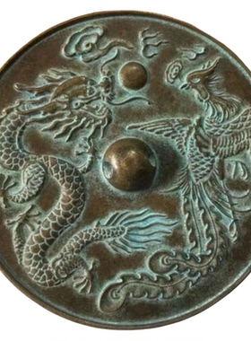 10cm铜镜透光太极八卦可来图定制八挂凸镜结婚大门凸面镜仿古摆件
