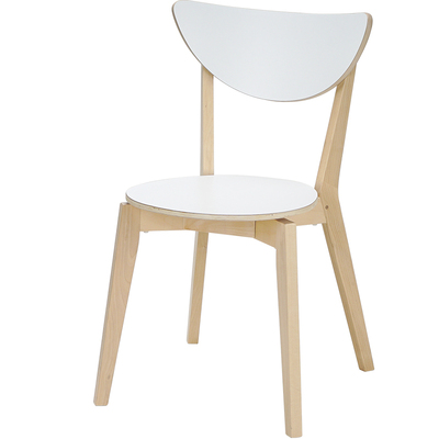 北欧餐椅白色米拉实木
