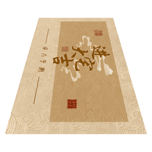 新中式黄色入户门地垫进门门口金色地毯门厅家用耐脏防滑脚垫垫子