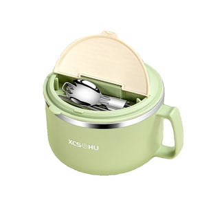 不锈钢泡面碗带盖碗宿舍用学生方便面碗个人专用食堂打饭饭盒饭碗