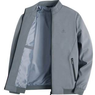 雪中飞男士夹克春秋外套中老年爸爸装秋季立领父亲爷爷夹克衫上衣