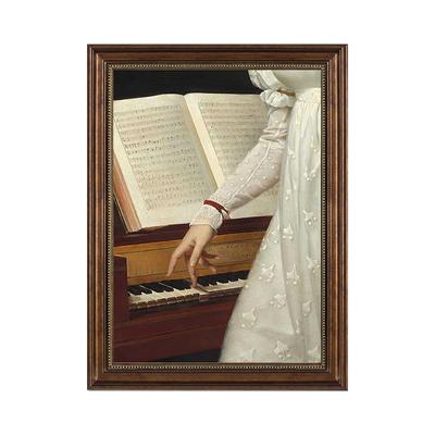 复古美式钢琴艺术客厅装饰画