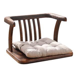 日式实木榻榻米椅子靠背凳打坐禅凳靠椅茶椅阳台休闲椅扶手椅圈椅