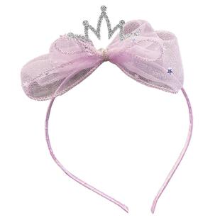 女童头纱皇冠发箍公主发卡宝宝儿童头饰闪光小女孩头箍拍照发饰