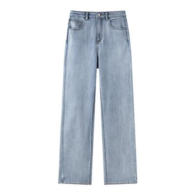 浅蓝色直筒牛仔裤女2025夏季新款