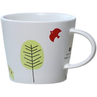 日本进口美浓烧手绘动漫小森林马克杯成人大容量早餐牛奶杯送闺蜜