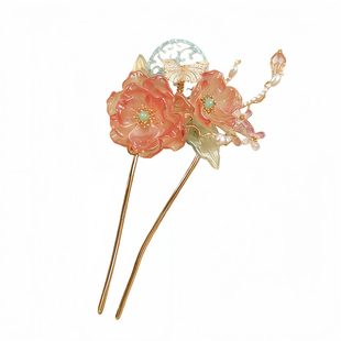 新中式流苏花朵发簪 女士古风盘发神器 日常通勤百搭发饰2025新款