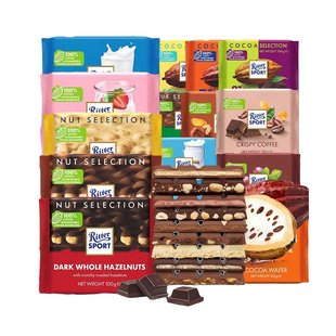 德国进口RitterSpor瑞特斯波德巧克力瑞特滋全榛子纯可可脂牛奶黑