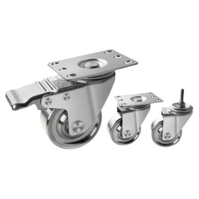 实心不锈钢万向脚轮带刹车重型轮