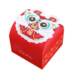 2026新年醒狮小礼盒空盒马年春节烘焙糖果饼干牛轧糖太妃糖包装盒