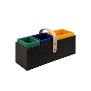 树的岛Tree皮革工具箱L&收V纳杂物收纳盒桌面整理分格化妆储物盒