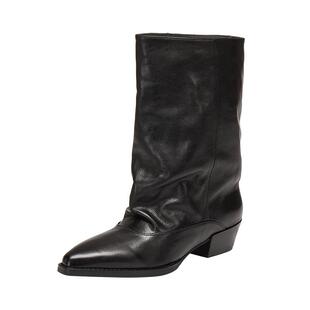 思加图新款复古西部靴牛仔靴长靴高筒靴粗跟堆堆靴女靴子J7102DS5