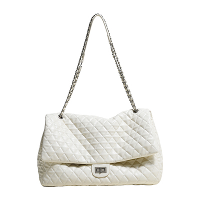 【小优家包包】HOYOZI 短途旅行包菱格链条托特包包女大容量单肩