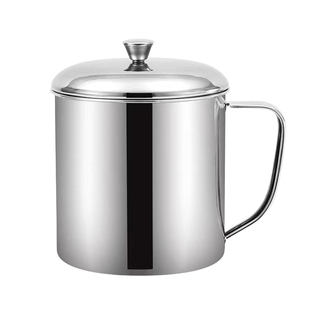 食品级304不锈钢茶杯茶水分离茶缸子怀旧老式高档喝水杯定制名字