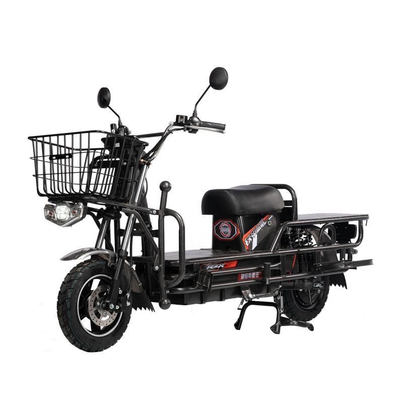 载重王电动车72V超级路霸拉货载货96V大力神铁皮车两轮快递电瓶车