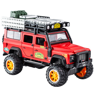 路虎卫士越野车合金车模摆件仿真汽车模型声光回力避震男孩玩具车