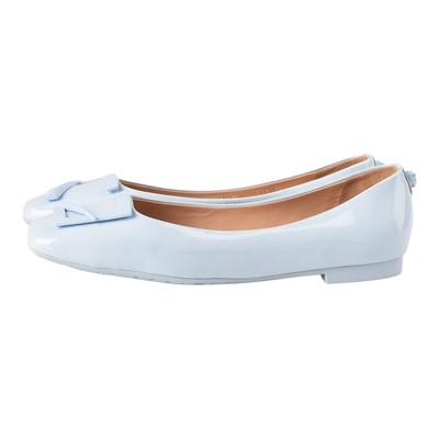 牛漆皮34-38恋尚萝莎Linea Rosa 蓝色方头女平底浅口方扣单鞋女鞋