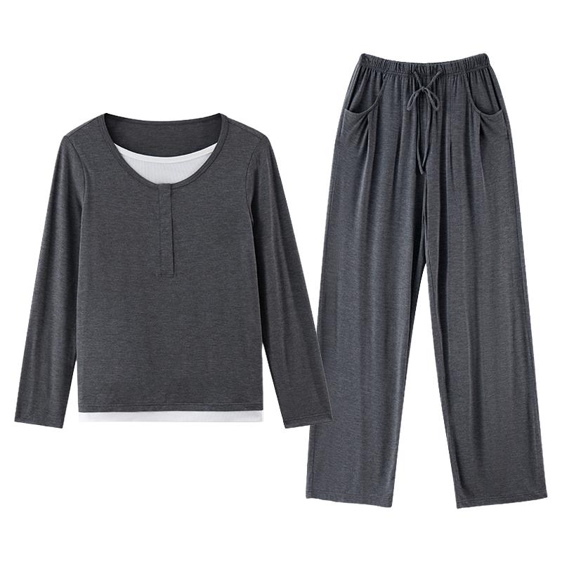 JQ婧麒竹纤维月子服孕妇睡衣产后哺乳喂奶待产入院怀孕期家居服女
