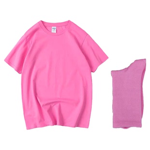 纯棉短袖女t恤夏季宽松多巴胺糖果色彩色姐妹装闺蜜团体班服上衣