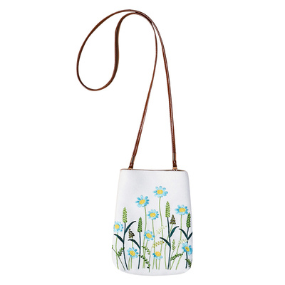 斜挎手机包迷你小包棉麻刺绣休闲