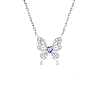 铜镀银仲夏夜之梦项链女款毛衣链蝴蝶项链轻奢小众锁骨链女高级感