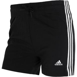 阿迪达斯女裤夏季新款运动裤跑步训练健身裤子黑色棉质短裤GM5523