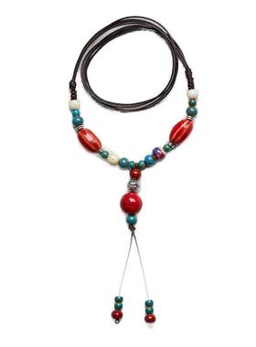 民族风景德镇陶瓷项链爆款高级感小红书同款饰品女生国风元素项